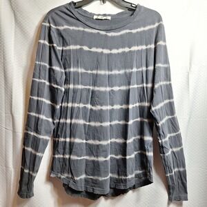 AMO Long Sleeve Tee Sz M? Gray Tie-Dye Pullover Cotton Casual Everyday Basic EUC